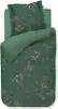A top-down view of a green floral patterned duvet cover and pillowcase set. Produktbild-Vorschau