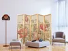 Japonský paraván 225x172 cm 5-dielny béžový Náhľad obrázku produktu 5