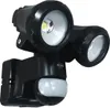 A black LED outdoor wall light with a motion sensor, shown against a white background. Produktbild-Vorschau