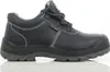 A black safety shoe is shown against a white background. Produktbild-Vorschau