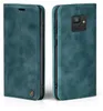 A teal flip case for a smartphone is shown from two angles, front and back. Produktbild-Vorschau