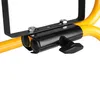 A close-up view of a black clamp mechanism with a black knob attached to a yellow metal bar, which is part of a larger product. Náhled obrázku produktu