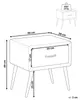 A diagram showing the dimensions of a nightstand, with a smaller illustration of the nightstand at the top right indicating maximum weight capacity. Náhľad obrázku produktu