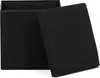 A black storage ottoman with its lid slightly ajar, shown from a diagonal angle. Náhled obrázku produktu