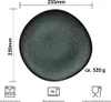 A top-down view of a plate with dimensions and weight indicated, along with icons for dishwasher and microwave suitability. Produktbild-Vorschau