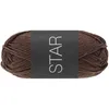 A ball of brown yarn with a dark gray label. Produktbild-Vorschau