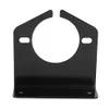 A black metal bracket with a circular opening and mounting holes, isolated on a white background. Podgląd zdjęcia produktu