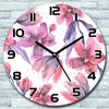 Wanduhr aus Glas Rund fi 30 Pastell Blüten Quarz Deko Produktbild-Vorschau 1