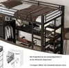 A loft bed with a desk and storage, featuring a close-up diagram of its wall attachment. Anteprima dell’immagine prodotto