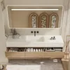 Wandhängendes Waschbecken-Set - Sinterstein - Travertine Produktbild-Vorschau 1