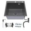 ANW HOME Lavello cucina 46x45 cm nero acciaio inox 304, 1 Anteprima dell’immagine prodotto 1