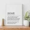 Anwalt Poster Definition Kunstdruck Wandbild Geschenk – A4 Produktbild-Vorschau 5