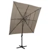vidaXL Parasol avec mât en aluminium 4 couches Taupe Voir les images du produit 8