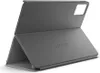 A gray Lenovo folio case for a tablet is shown standing upright on a white background. Produktbild-Vorschau