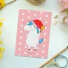 Mr. & Mrs. Panda Postkarte Einhorn Weihnachtsmann - Rot Produktbild-Vorschau 2