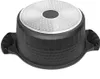 The bottom of a black pot with a silver, textured base is shown against a white background. Podgląd zdjęcia produktu