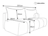 A line drawing of a sofa with dimensions indicated by arrows and text. Podgląd zdjęcia produktu