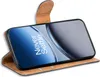 A smartphone in a brown flip case, displayed on a white background. Náhled obrázku produktu
