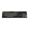 A product shot of a black and gray keyboard with yellow accents, presented on a white background. Produktbild-Vorschau