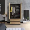 Kleiderschrank Antrazit/Wotan – 90 x 50 x 180 cm – 2 Produktbild-Vorschau 3