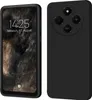 A black smartphone case is shown from the front and back, with the front displaying a phone screen. Produktbild-Vorschau