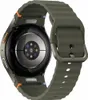 The back of a green smartwatch with a green band is shown against a white background. Produktbild-Vorschau