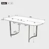 A diagram of a white oval dining table with dimensions and support legs. Anteprima dell’immagine prodotto