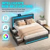 Cama tapizada INONEFT de 140x200 cm con 4 cajones, cama Vista previa de la imagen del producto 7