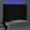 vidaXL LED Kopfteil Schwarz 93x16x118/128 cm Stoff Produktbild-Vorschau 4