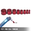 A set of red diamond drill bits and a power tool are displayed against a white background. Voir les images du produit
