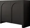 A black two-door cabinet with arched doors. Produktbild-Vorschau