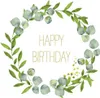 20 Servietten Happy Bday - Happy Birthday im Kranz 33x33cm Produktbild-Vorschau 1