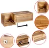 Wandmontierte Holz-Toilettenpapierhalter - mit Regal und Produktbild-Vorschau 4