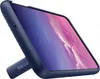 A blue Samsung phone case with a kickstand is shown at an angle. Produktbild-Vorschau