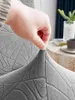 Stuhlhusse - Hellgrau Jacquard - Universeller Stuhlbezug - Produktbild-Vorschau 3