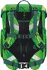 The back of a green and black backpack with a leaf-like pattern. Anteprima dell’immagine prodotto