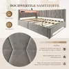 LVHOM Bekleden bed 140x200 cm, hoekbed van fluweel, bed met Productafbeelding-voorbeeld 6