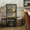 A storage shelf unit with various tools and containers in a garage or workshop setting. Podgląd zdjęcia produktu