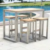 Teako Design Barhocker Set Cadore 4 Stück mit Tisch Produktbild-Vorschau 4