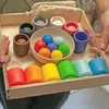 Montessori dřevěná hračka Kuličky v kelímcích 3 cm Náhled obrázku produktu 5
