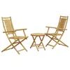 Bambus Bistro-Set Klappbar 2-Sitzer Gartentisch 45x45cm Produktbild-Vorschau 1