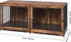 A double dog crate furniture piece with two separate compartments, shown from the front. Náhľad obrázku produktu