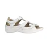 Sandaletten Damen Varomed Leder Capri Weiß-Silber (Größe 7 Produktbild-Vorschau 2