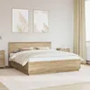 vidaXL Rama łóżka z wezgłowiem dąb sonoma 200 x 200 cm Podgląd zdjęcia produktu 2