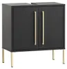 Waschtischunterschrank 2 Türen Soft-Close schwarz/gold 61,2x57,1x30,1 cm