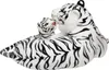 BRUBAKER Pluche tijger met babyontwerp, wit, 100 cm Productafbeelding-voorbeeld 2