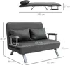Schlafsofa Schlafcouch mit Verstellbarer Rückenlehne, Produktbild-Vorschau 3