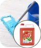 A mop and bucket are shown next to a bottle of Ajax liquid cleaner. Náhled obrázku produktu
