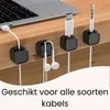 Kabelclips - 6 Stuks - Kabel Organiser - Zelfklevend met Productafbeelding-voorbeeld 2
