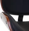 A close-up view of the armrest and seat of a black office chair with a wooden accent. Podgląd zdjęcia produktu